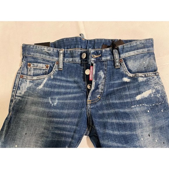 DSQUARED2 Mens Slim Jean Jeans IT44 W30 Blue Denim S71LB0594S30342470 NWT - Picture 7 of 16